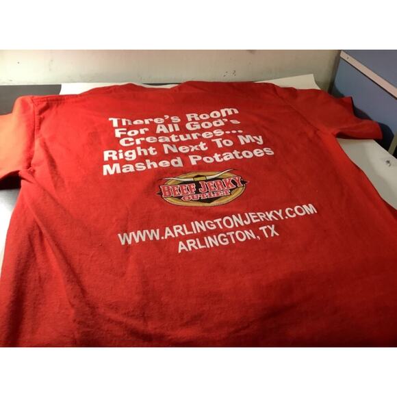 ARLINGTON JERKY PETA T-Shirt Men’s Adult M Red Short sleeved - Picture 3 of 8